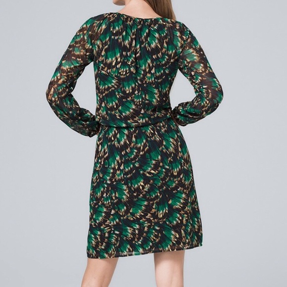 WHBM Abstract Print Blouson Dress - Picture 3 of 14